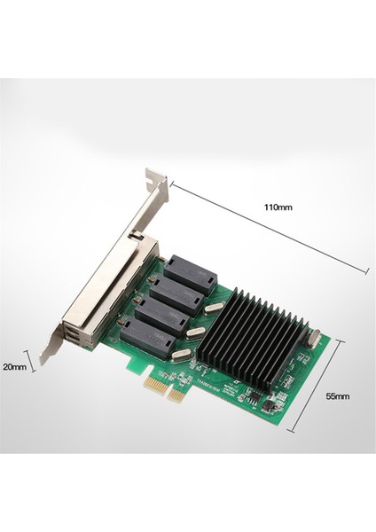 Pcı-E 4 Bağlantı Noktalı Gigabit Ağ Kartı Pcı-E RTL8111H Çip 1000 Mbps RJ45 Lan Adaptörü Ağ Denetleyicisi (Yurt Dışından)