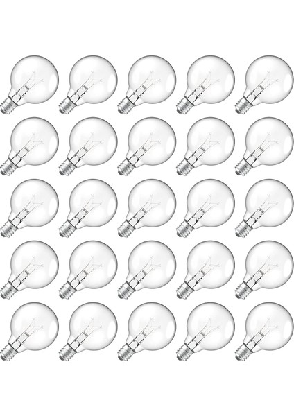 25 Adet G40 Yedek Ampuller E12 Mumluk Vida Tabanı LED Küre Ampuller Kapalı Açık Dize Işıklar Sıcak Beyaz (Yurt Dışından)