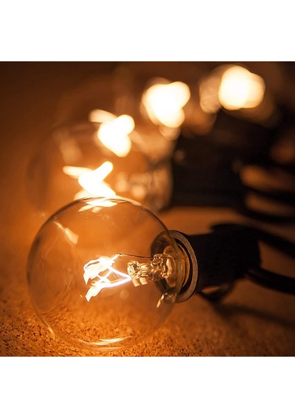 25 Adet G40 Yedek Ampuller E12 Mumluk Vida Tabanı LED Küre Ampuller Kapalı Açık Dize Işıklar Sıcak Beyaz (Yurt Dışından) fiyatları