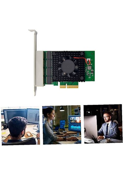 I225-V Pcı-E X4 Sunucu Ağ Kartı 4 Bağlantı Noktalı 2.5g Sunucu Ağ Kartı I225 Gigabit Oyun Hızı Ağ Kartı (Yurt Dışından)