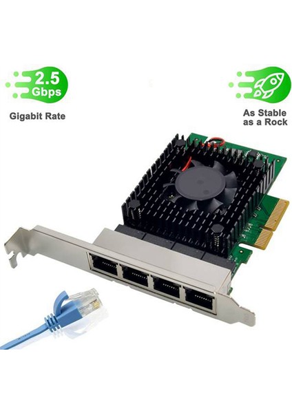 I225-V Pcı-E X4 Sunucu Ağ Kartı 4 Bağlantı Noktalı 2.5g Sunucu Ağ Kartı I225 Gigabit Oyun Hızı Ağ Kartı (Yurt Dışından) fiyatları