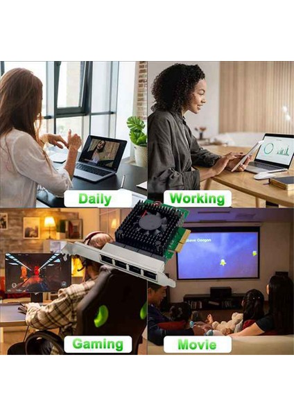 I225-V Pcı-E X4 Sunucu Ağ Kartı 4 Bağlantı Noktalı 2.5g Sunucu Ağ Kartı I225 Gigabit Oyun Hızı Ağ Kartı (Yurt Dışından) indirimleri