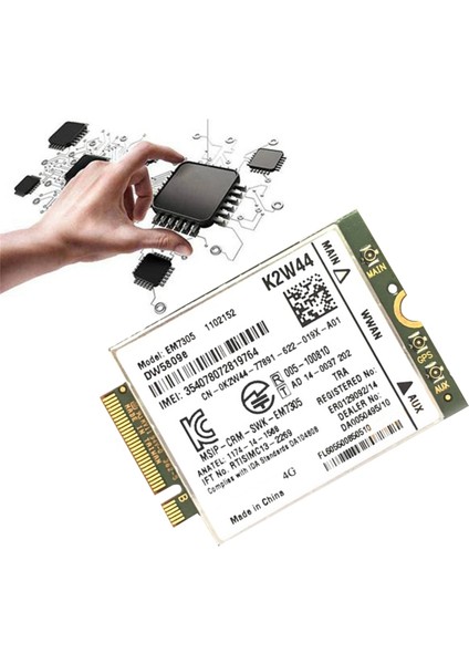 EM7305 GOBI5000 Wifi Kartı + Anten 4g Ngff Wwan E7250 E7450 E5250 7214 7350 7414 Venue 8 Pro 5855 5056 (Yurt Dışından) modelleri