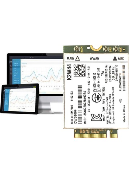 EM7305 GOBI5000 Wifi Kartı + Anten 4g Ngff Wwan E7250 E7450 E5250 7214 7350 7414 Venue 8 Pro 5855 5056 (Yurt Dışından) fırsatları