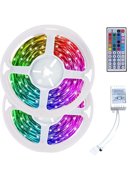 10 M Rgb Işık Şeridi 3528 600LED Esnek LED Şerit Işık ile 44 Anahtar Uzaktan + Denetleyici Noel Oturma Odası Yatak Odası Için (Yurt Dışından)
