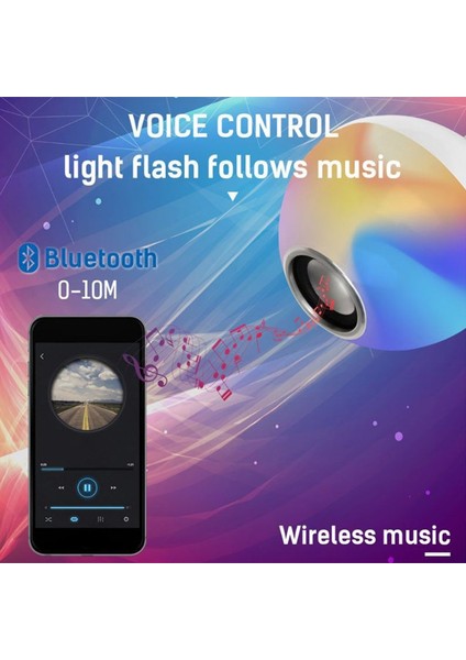 Beyaz Işık Uzaktan Kumandalı LED Bluetooth Müzik Ampul Lambası Renkli Rgb Renk Değiştiren Bluetooth Ampul (E27) (Yurt Dışından) modelleri