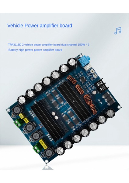 XH-M641 Çift Kanallı Yüksek Güçlü Güç Amplifikatörü Kartı TPA3116D2 Araç Güç Amplifikatörü 2X150W (Yurt Dışından)