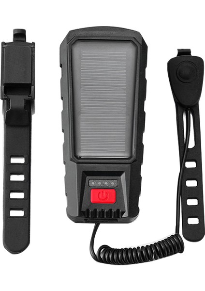 Güneş Enerjisi Bisiklet Far Su Geçirmez USB Şarj Edilebilir 130DB Korna El Feneri Bisiklet Zili Bisiklet Aksesuarları Siyah (Yurt Dışından)
