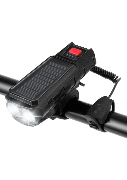 Güneş Enerjisi Bisiklet Far Su Geçirmez USB Şarj Edilebilir 130DB Korna El Feneri Bisiklet Zili Bisiklet Aksesuarları Siyah (Yurt Dışından) indirimleri