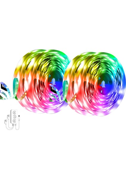 LED Şerit 4 Rulo Dıy Modu ve Müzik Senkronizasyonu 5050 Bluetooth Rgb LED Peri Işıkları (Yurt Dışından)