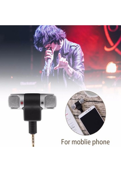 Mini 3.5mm Jack Mikrofon Taşınabilir Stereo Mikrofon Telefon Kayıt Mikrofonu Için Akıllı Telefon (Yurt Dışından)