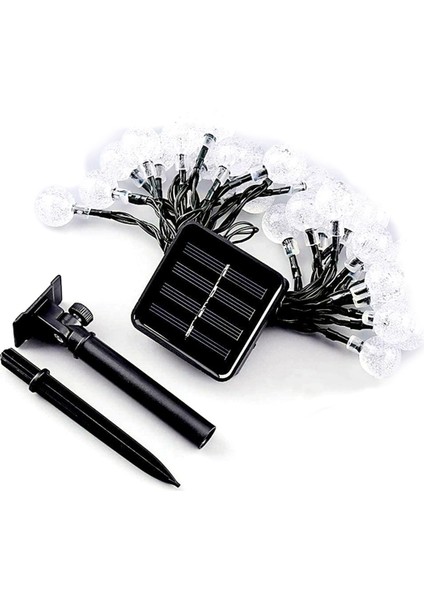 Güneş Peri Işıkları Açık 8 Modu Sıcak Beyaz Açık Su Geçirmez Aydınlatma Kapalı Oda, Veranda Için Kristal Top Dekorasyon (Yurt Dışından)