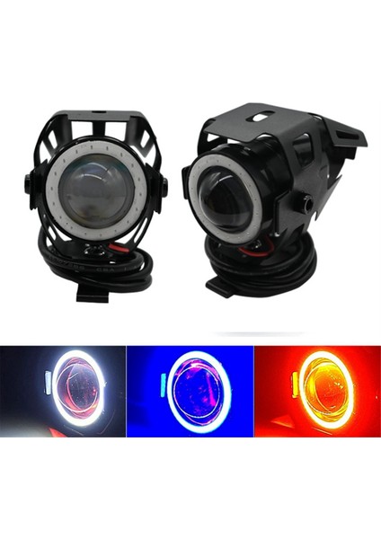 U7 Electric Scooter LED Spotlight Vurgulama Yanıp Sönen Angel Gözler Motosiklet LED Işık Elektrikli Scooter Remodel B Için (Yurt Dışından)