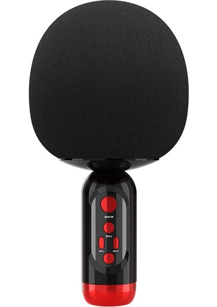Kablosuz Bluetooth Mikrofon Tws Çifti Bağlı Cep Telefonu Taşınabilir Karaoke El Kondenser Mikrofon Siyah (Yurt Dışından)