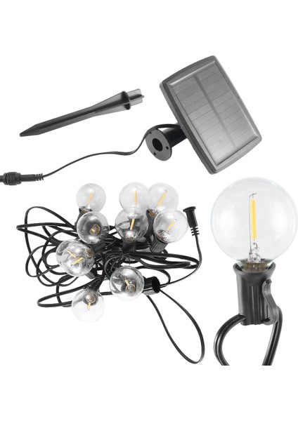 G40 Güneş Enerjili 18FT Açık Veranda Küre Dize Işıklar Bistro Yard Dekorasyonu 10 Ampuller (Yurt Dışından) modelleri