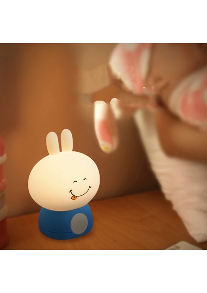Tavşan Gece Lambası Silikon Sevimli Zamanlı Masa Lambası Ev Çocuk Gece Lambası Odası Dekor Dekoratif Armatürler-B (Yurt Dışından) modelleri
