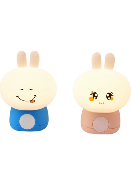 Tavşan Gece Lambası Silikon Sevimli Zamanlı Masa Lambası Ev Çocuk Gece Lambası Odası Dekor Dekoratif Armatürler-B (Yurt Dışından) indirimleri