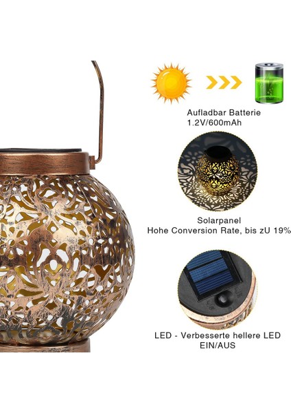 Dış Mekan Için 2 Paket Güneş Fener, Metal Güneş Işıkları Güneş Fener Sıcak Beyaz IP55 Su Geçirmez Asılı Bahçe Dekorasyon (Yurt Dışından) modelleri