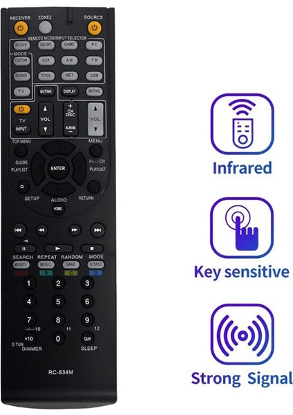 RC-834M Av Alıcısı Için Uzaktan Kumandayı Değiştirin TX-NR515 TX-NR414 HT-RC440 HT-S6500 HT-S7500 HT-R791 HT-RC460 HT-R758 (Yurt Dışından) fiyatları