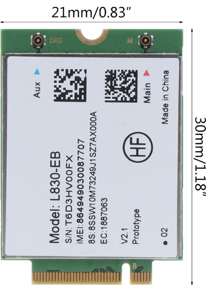 L830-4G Wifi Kartı + Anten Modülü Için X280 T480 T580 P52S L480 L580 T490 T590 P53S T490S X390 L490 L590 (Yurt Dışından) fiyatları
