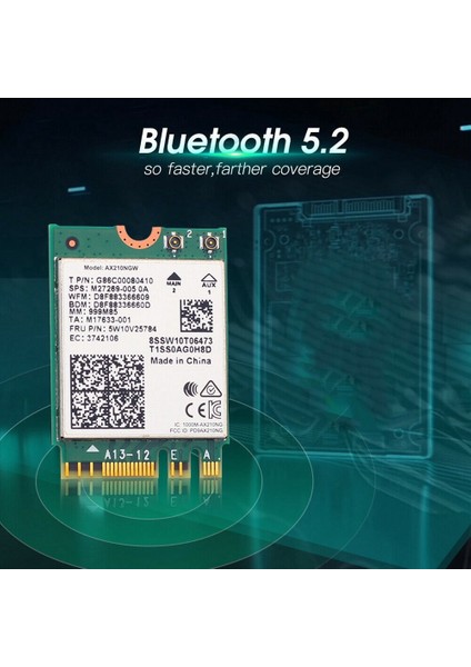AX210 AX210NGW Ağ Kartı M.2 Ngff 2.4ghz/5g Wı-Fı 6e 2400MBPS Wifi Kartı 802.11AX Bluetooth 5.2 Wifi Adaptörü (Yurt Dışından)
