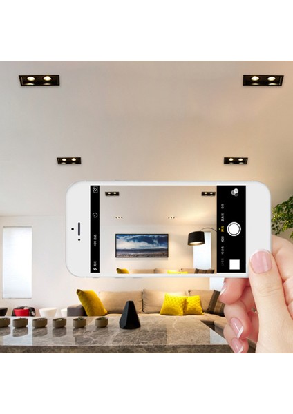 Çift Kafa Spot Işığı Kare Kalın Oturma Odası Ev 3000K Sıcak Işık, 7W Çift Kafa Açıklığı 200X100MM Siyah (Yurt Dışından) fırsatları