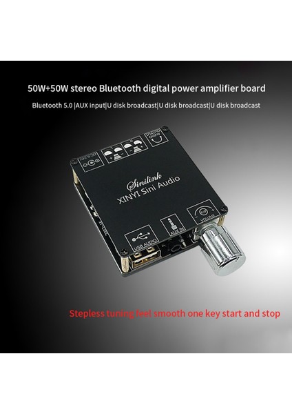 Ses Stereo Bluetooth Dijital Güç Amplifikatörü Kurulu 50 W Çift Kanal 360 Derece Ev Sineması Için Kademesiz Ayarlama (Yurt Dışından)
