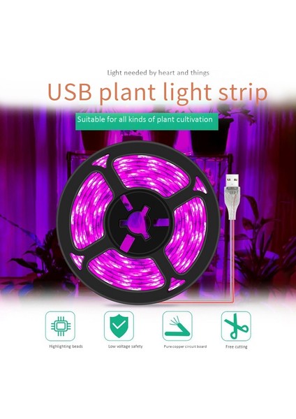 5 V 3 Metre Bitki Büyümek Lamba LED Tam Spektrum Büyüme Ampuller Fide Çiçek Phyto Lamba Kapalı Topraksız Bitki Için (Yurt Dışından) fiyatları