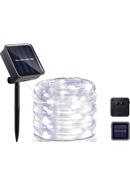 200LED Güneş Peri Dize Işıklar Açık, 20 M Ekstra Uzun IP65 Su Geçirmez 8 Modu LED Güneş Noel Peri Işık Soğuk Işık (Yurt Dışından)