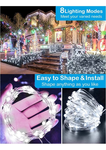 200LED Güneş Peri Dize Işıklar Açık, 20 M Ekstra Uzun IP65 Su Geçirmez 8 Modu LED Güneş Noel Peri Işık Soğuk Işık (Yurt Dışından) indirimleri