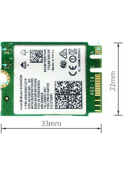 AC8265 Wifi Kartı + 6db Anten Ağ Adaptörü Nano 300 Mbps + 867 Mbps 2.4 Ghz 5 Ghz Dual Band Ngff Bt4.2 (Yurt Dışından)