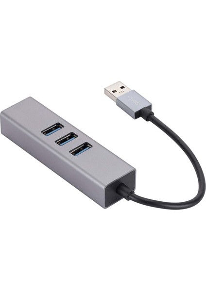 Alüminyum Alaşımlı USB Gigabit Ağ Kartı 3 Bağlantı Noktalı 3.0 Hub USB - RJ45 Gigabit Ağ Kartı Ethernet Adaptörü (Yurt Dışından)