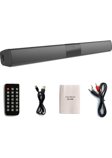 BS-28B Soundbar Bluetooth Hoparlör Uzun Stereo Ev Sineması Ses Çok Fonksiyonlu Masaüstü Kablosuz Taşınabilir Hoparlör (Yurt Dışından) fiyatları