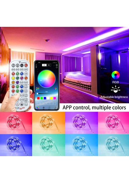 LED Şerit Işıklar Rgb 5050 Bant Işıklar Yatak Odası Için Uzaktan Kumanda ile Renk Değiştirme LED Işık Şeritleri 15M Ab Tak (Yurt Dışından)