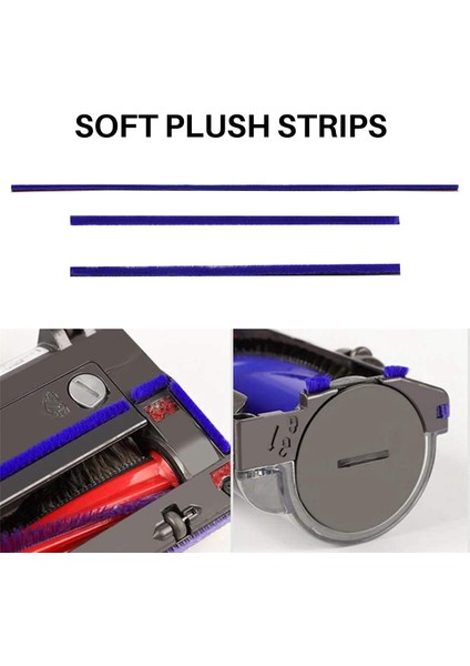 Adet Yumuşak Peluş Şeritler V6 V7 V10 V11 Elektrikli Süpürge Yumuşak Silindir Kafası Yedek Aksesuar Parçaları (Yurt Dışından)