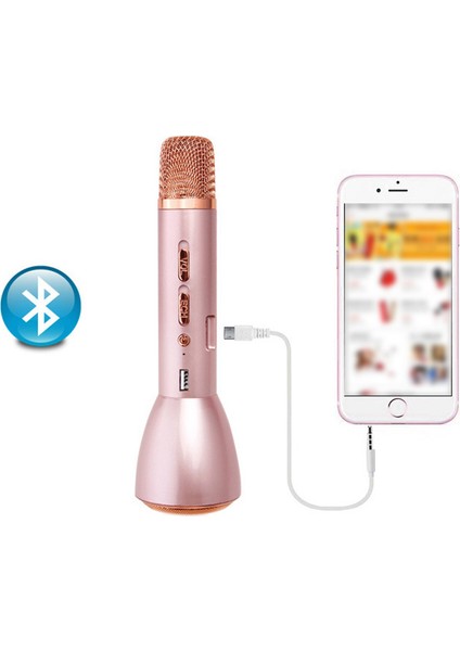 Parti/ktv Için Profesyonel Kablosuz Bluetooth Müzik Mikrofonu El Hoparlörü Uyumlu Telefon, Pc, Bilgisayar (Altın) (Yurt Dışından) modelleri