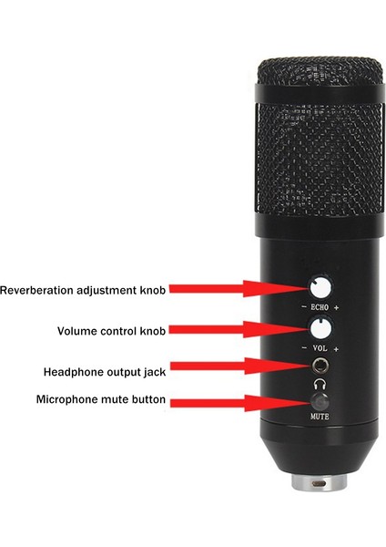 USB Kondenser Mikrofon USB Bilgisayar Kayıt Canlı Oyun Video Konferans Mikrofonu Dizüstü Masaüstü Bilgisayar Için (Yurt Dışından)