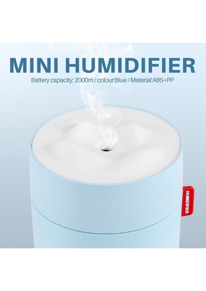 Nemlendirici 500ML Serin Sisli Nemlendirici Hava Nemlendirici Gece Işığı ile Ultrasonik Sessiz Nemlendirici, USB Şarj Mavi (Yurt Dışından) modelleri