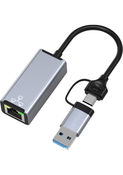 USB Tip C RJ45 Kablolu Ağ Kartı Süper Hızlı USB 3.0 Dizüstü Bilgisayar Için Ethernet Adaptörüne, 1000 Mbps Ağ Kartı (Yurt Dışından)