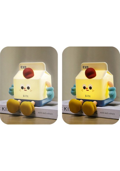 2'si 1 Arada Süt Karton Gece Lambası Dekor Başucu Lambası Cep Telefonu Tutucu Şarj Edilebilir Dokunmatik Kısılabilir 500 Mah (Yurt Dışından)