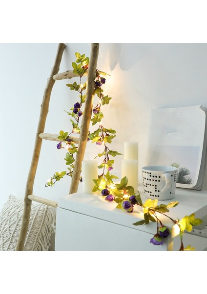 2.2m 25LED Bitkiler Garland Dize Işık Flores Düğün Ev Dekorasyon Çelenk Bırakır (Yurt Dışından) modelleri