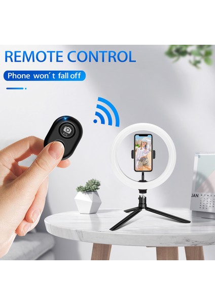 Makyaj Ringlight Için Tripodlu 10 Inç LED Halka Işık Kısılabilir Selfie Lambası (Yurt Dışından)
