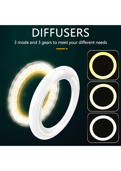 Makyaj Ringlight Için Tripodlu 10 Inç LED Halka Işık Kısılabilir Selfie Lambası (Yurt Dışından)