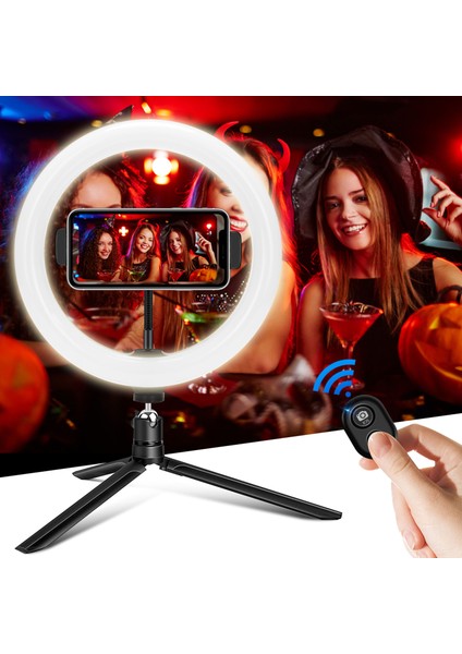 Makyaj Ringlight Için Tripodlu 10 Inç LED Halka Işık Kısılabilir Selfie Lambası (Yurt Dışından)