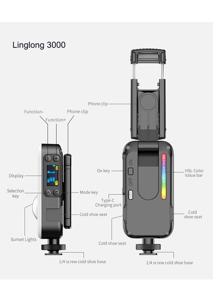 Fotoğraf Işıkları Masaüstü Cep Telefonu Standlı LED Işıklar Doğrudan Yayın Dolgu Işığı Rgb Ortam Işığı, C (Yurt Dışından) fırsatları