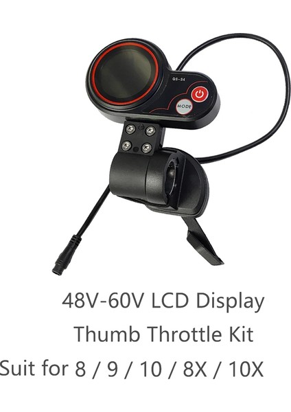 Qs-S4 48V-60V Başparmak Gaz LCD Ekran Ölçer 6pın + Anahtarı Düğmesi Kıtı Sıfır 8 9 10 8x 10X Elektrikli Scooter (Yurt Dışından)