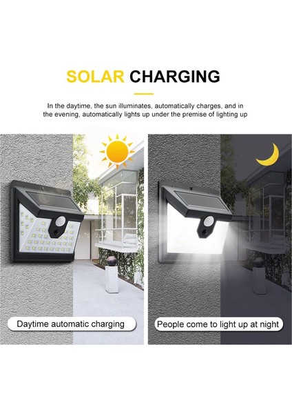 Güneş Enerjili Işıklar Dış Mekan 40 LED ve 3 Çalışma Modu IP65 Su Geçirmez Güneş Enerjili Işıklar Güvenlik Güneş Enerjili Hareket Sensörü Işıkları 2 Paket (Yurt Dışından) fırsatları