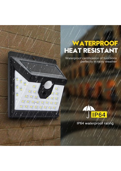 Güneş Enerjili Işıklar Dış Mekan 40 LED ve 3 Çalışma Modu IP65 Su Geçirmez Güneş Enerjili Işıklar Güvenlik Güneş Enerjili Hareket Sensörü Işıkları 2 Paket (Yurt Dışından) indirimleri