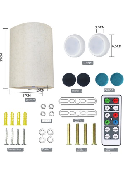 Retro Duvar Lambası Kumaş Gölge Işık Kısılabilir Duvar Aydınlatma Armatürleri Yatak Odası Oturma Odası Için Uzaktan Kumanda ile 3 Renk (Yurt Dışından) modelleri