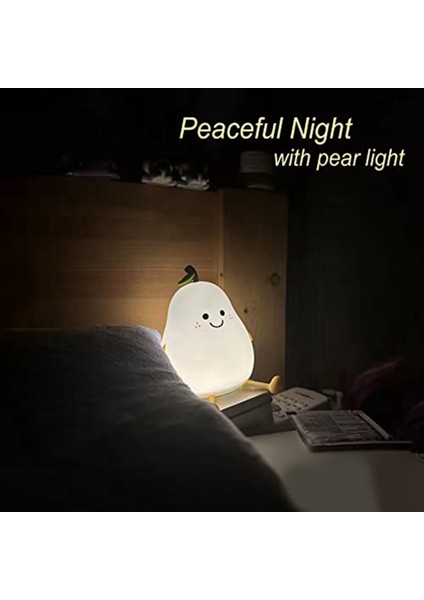 Çocuklar Için Gece Lambası, Silikon Kreş Armut Lambası, Meyve Gece Lambası, Yatak Odası Için Squishy Gece Lambası, Başucu Lambası (Yurt Dışından)